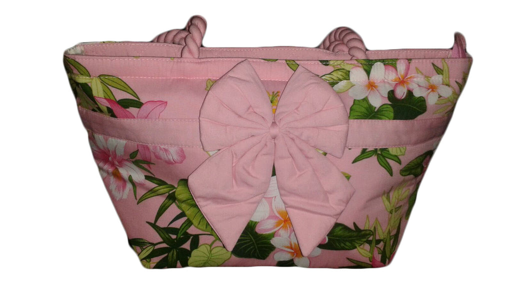 Tropical pink handbag.   Bolsa tropical color rosado.